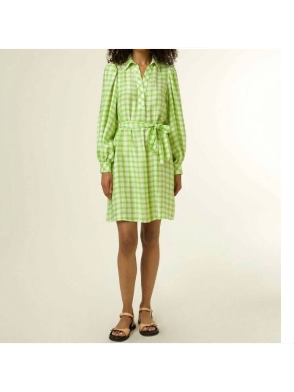 FRNCH Romanne Dress In Lime